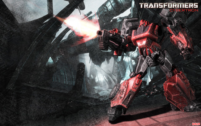 Обои картинки фото видео игры, transformers,  war for cybertron, трансформер, оружие, город