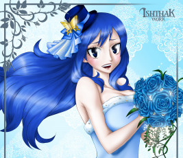 Картинка аниме fairy+tail цветы juvia loxar фон взгляд девушка