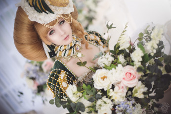Картинка разное cosplay+ косплей цветы причёска костюм девушка арт agnessblanvradica