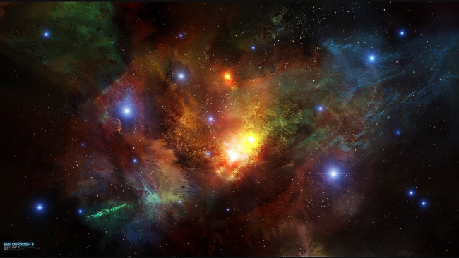 Обои картинки фото eye of odin, космос, арт, вселенная, взрыв, галактика, звезды