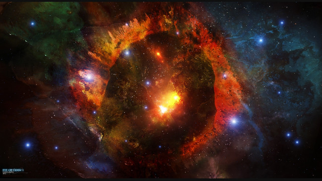 Обои картинки фото eye of odin, космос, арт, взрыв, вселенная, галактика, звезды