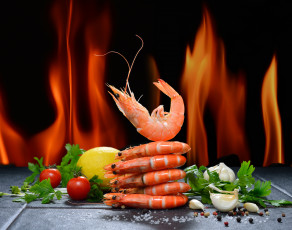 Картинка еда рыба +морепродукты +суши +роллы зелень перец морепродукты соль томат креветки томаты