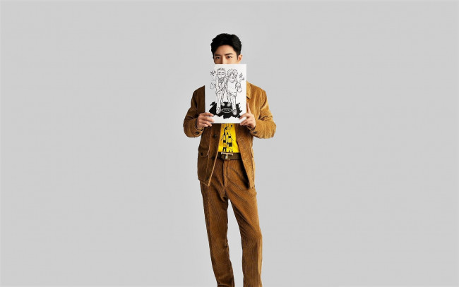 Обои картинки фото мужчины, xiao zhan, актер, костюм, рисунок