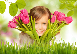 Картинка разное дети девочка лицо цветы