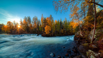 Картинка kitkajoki+river kuusamo finland природа реки озера kitkajoki river