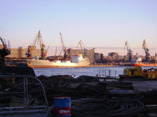 обоя балтийский, завод, корабли, порты, причалы