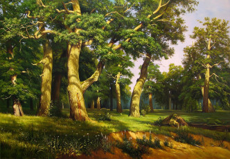 Картинка рисованные живопись painting лес forest big