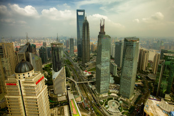 обоя города, шанхай, китай, высотные, здания, небоскрёбы, мегаполис