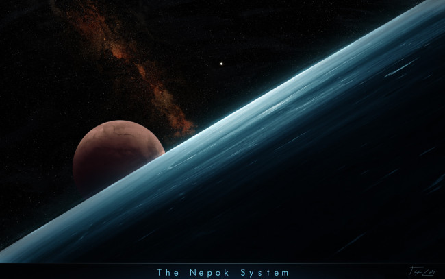 Обои картинки фото космос, арт, система, звезды, планетная