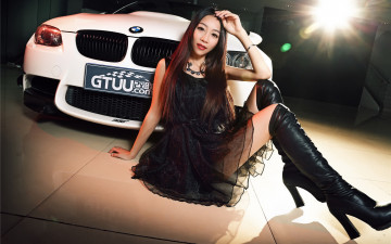 Картинка автомобили -авто+с+девушками взгляд bmw азиатка автомобиль фон девушка