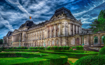 обоя royal palace of brussels, города, брюссель , бельгия, парк, дворец, королевский