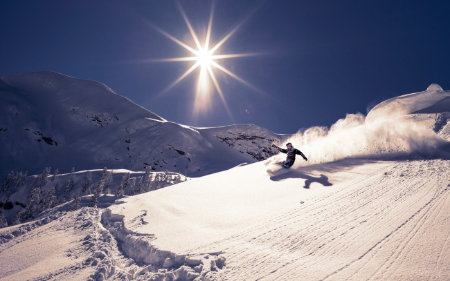 Обои картинки фото спорт, лыжный спорт, снег, гора, лыжи
