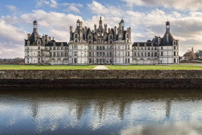 Обои картинки фото ch&, 226, teau de chambord,  france, города, замки франции, замок, водоем