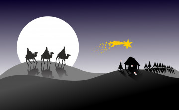 Картинка праздничные векторная+графика+ новый+год пустыня верблюды