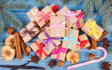 Картинка праздничные подарки+и+коробочки подарки ёлка