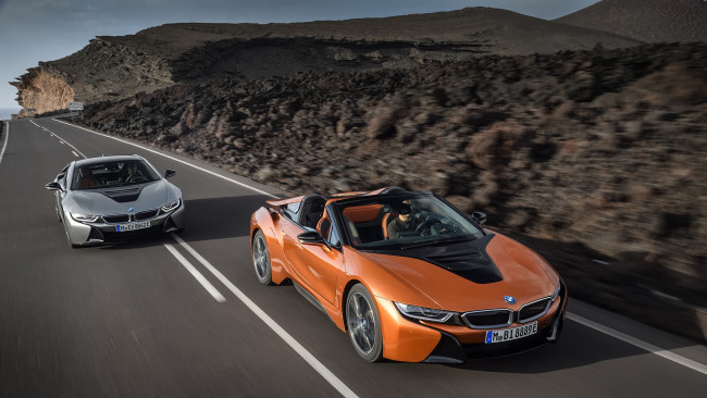 Обои картинки фото bmw i8 roadster and coupe 2019, автомобили, bmw, roadster, i8, 2019, coupe