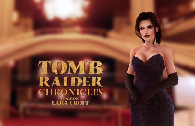Обои картинки фото видео игры, tomb raider , other, девушка, фон, платье, взгляд