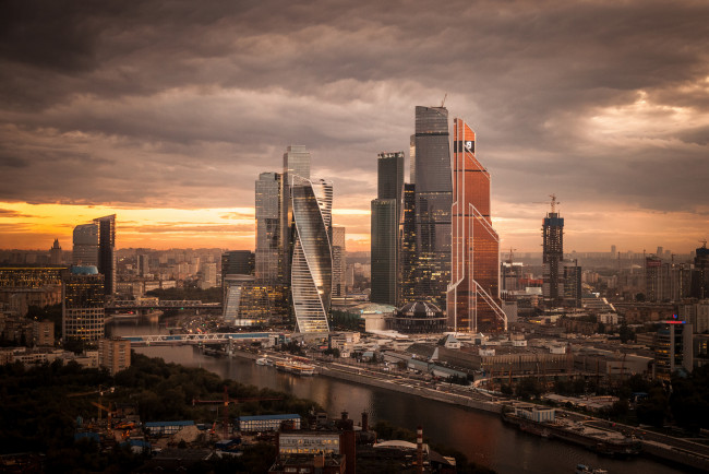 Обои картинки фото moscow city, города, москва , россия, простор