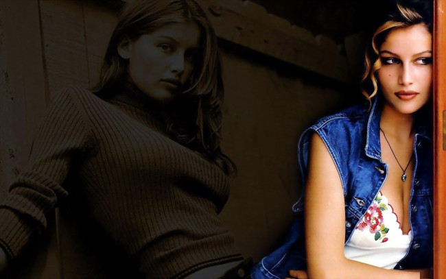 Обои картинки фото девушки, laetitia casta, свитер, модель, жилет