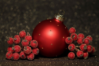 Картинка праздничные шары шарик красный ягоды