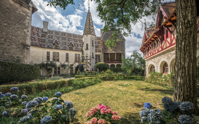 Обои картинки фото chateau de la rochepot, города, замки франции, chateau, de, la, rochepot