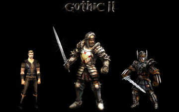 обоя видео игры, gothic ii, рыцари, оружие