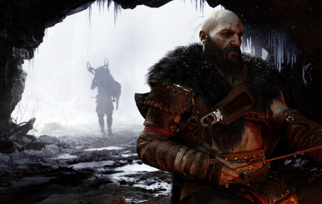 Обои картинки фото видео игры, god of war,  ragnarok, кратос, пещера