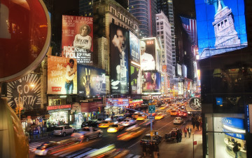 Картинка города огни ночного new+york+city