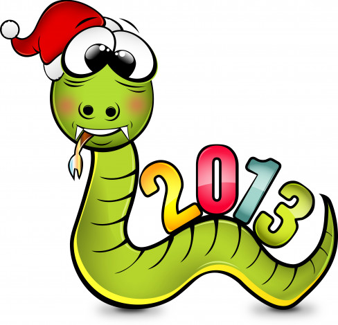 Обои картинки фото праздничные, векторная, графика, новый, год, змея