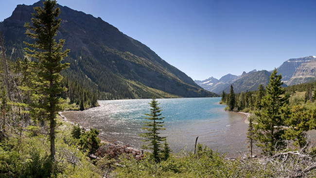 Обои картинки фото сша, glacier, national, park, природа, реки, озера, озеро, горы