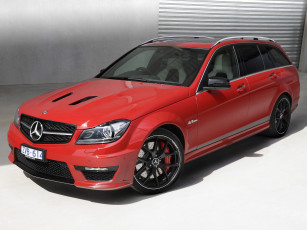 Картинка автомобили mercedes-benz w204 au-spec edition 507 amg c 63 красный 2013г