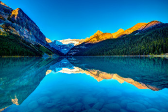Картинка природа реки озера горы небо озеро закат канада альберта lake louise