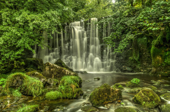 обоя природа, водопады, водопад, река, лес