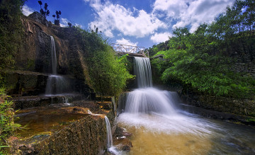 Картинка природа водопады водопад река лес