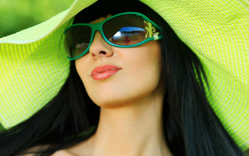 Картинка девушки -unsort+ лица +портреты лето солнечные лицо очки шляпа девушка