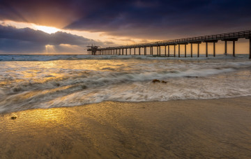 Картинка природа побережье океан пляж мост