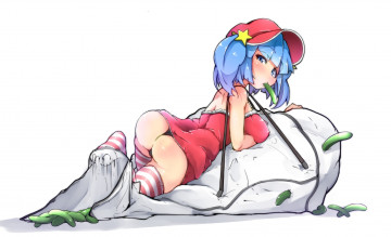 обоя аниме, touhou, огурцы, девушка, kawashiro, nitori, flanvia