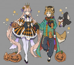 Картинка аниме genshin+impact персонажи хэллоуин тыквы