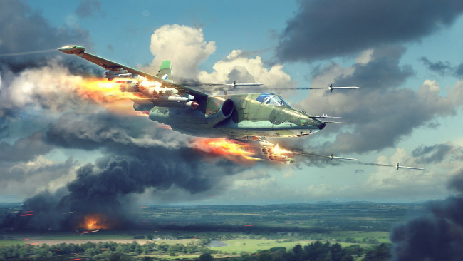 Обои картинки фото видео игры, war thunder, военный, сухой, cу25
