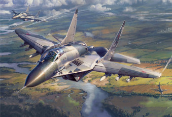 Картинка авиация боевые+самолёты истребитель россия миг-29 боевой самолёт многоцелевой