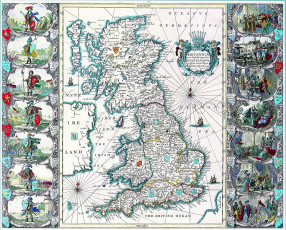 Картинка разное глобусы карты старинный гравюры великобритания карта