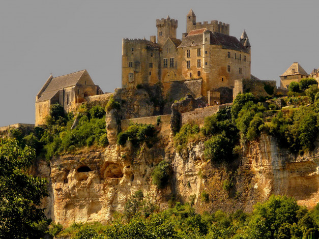 Обои картинки фото france, castle, beynac, города, дворцы, замки, крепости, замок, скала