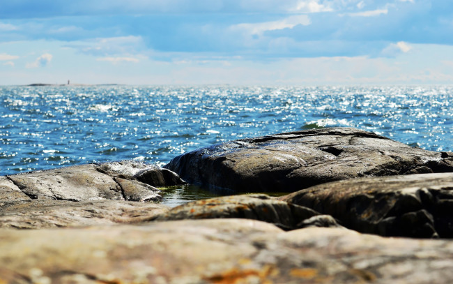 Обои картинки фото природа, побережье, камни, горизонт, океан