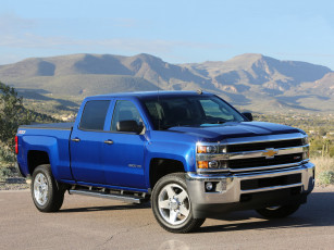 обоя автомобили, chevrolet, синий, ltz, z71, 2500, hd, cab, 2014, silverado, crew