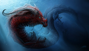Картинка фэнтези драконы существо чудовище монстр глубина море