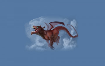 Картинка дракон+в+облаках рисованные животные +сказочные +мифические dragon облака дракон