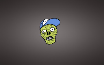 Картинка зомби+в+кепке рисованные минимализм зомби zombie голова кепка