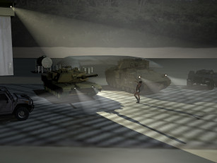 Картинка 3д+графика армия+ military девушка танки