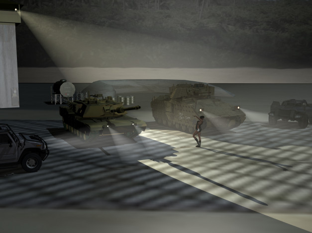 Обои картинки фото 3д графика, армия , military, девушка, танки