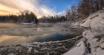 Картинка природа реки озера winter rhythms зима озеро